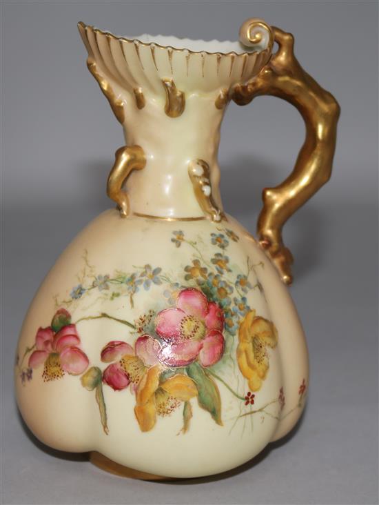 A Royal Worcester blush ground jug